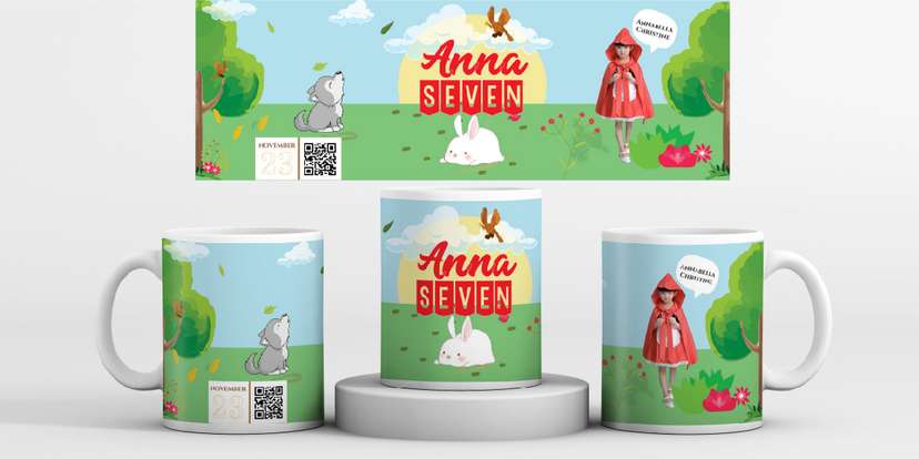 Mug Souvenir Ultah Tema Red Riding Hood - Image 1