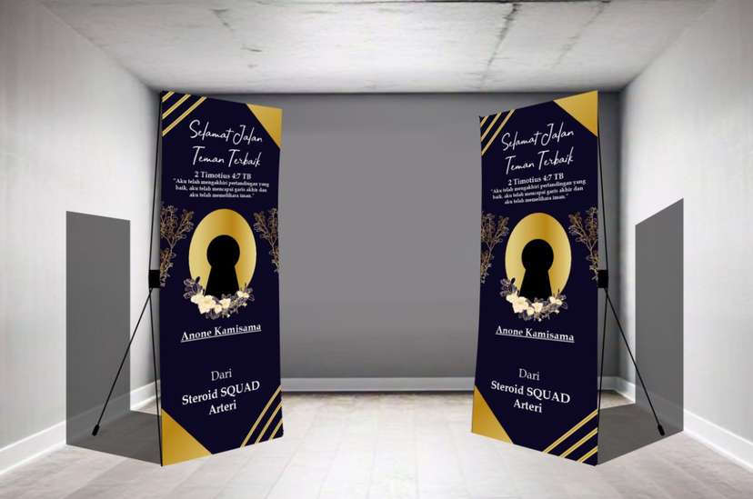 Banner duka biru dongker gold - Image 1