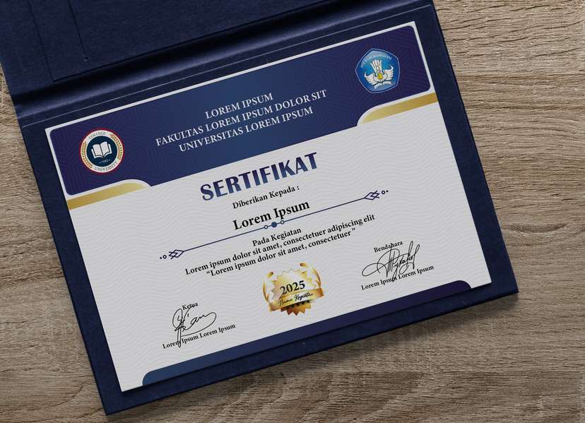 Sertifikat Kegiatan Elegan Modern Tema Biru - Image 1