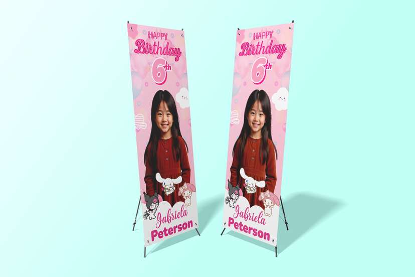 X Banner Ulang Tahun Tema Kuromi - Image 1