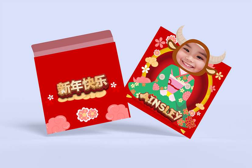 Angpao Imlek Shio Kerbau Custom Foto - Image 1