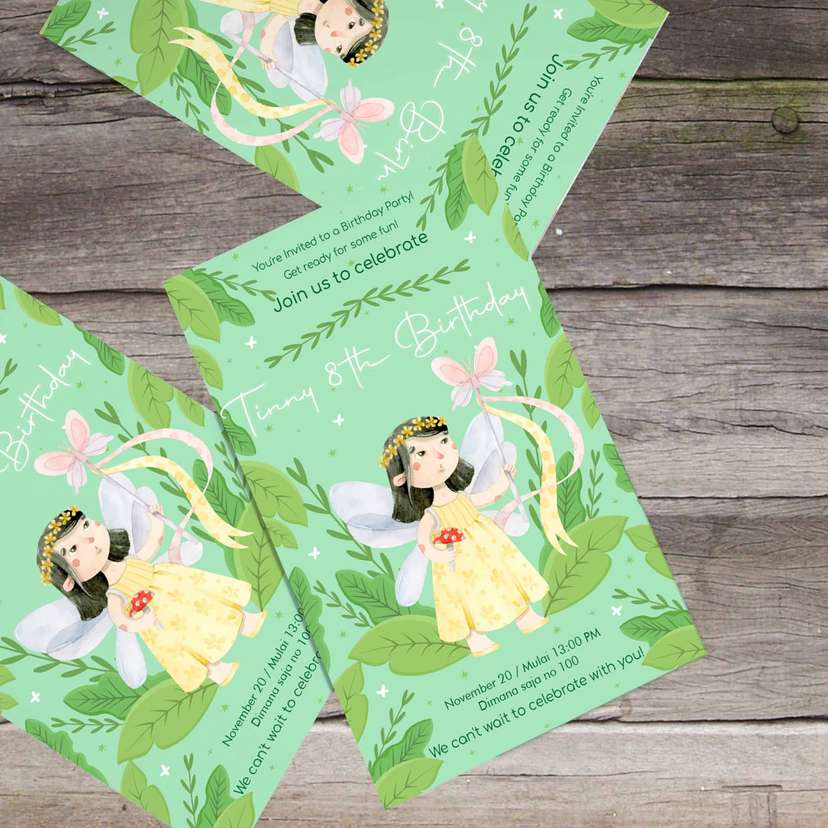Undangan Ulang Tahun Tema Tinkerbell - Image 1
