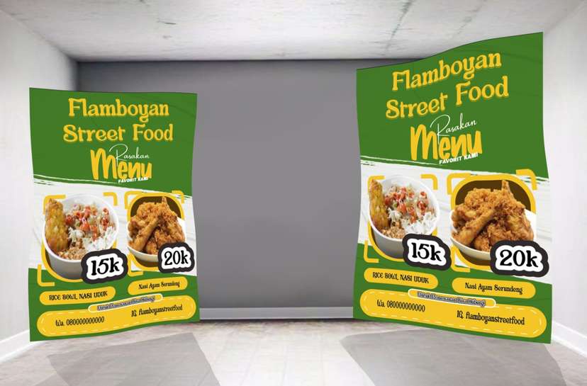 flyer menu favorit hijau kuning putih menu makanan - Image 1