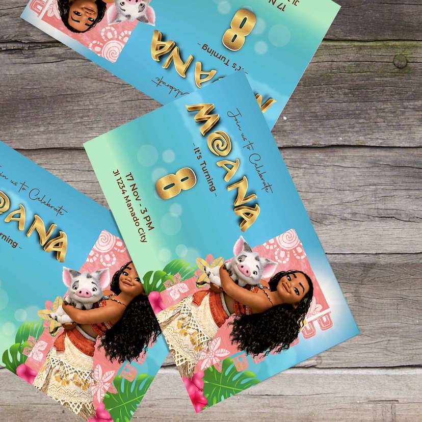 Undangan Ulang Tahun Tema Moana - Image 1