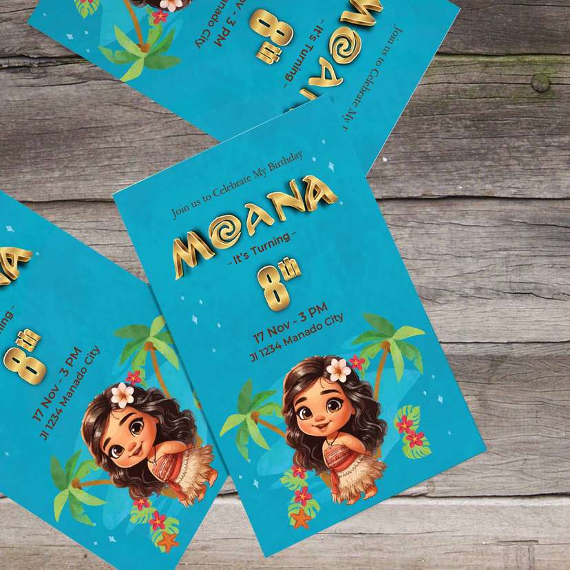 Undangan Ulang Tahun Tema Moana - Image 1