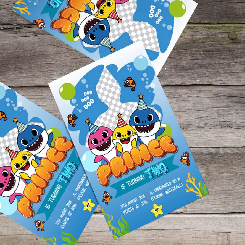 Undangan Ulang Tahun Baby Shark - Image 1