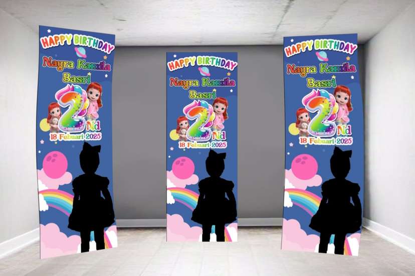 BANNER hut ulang tahun Rainbow ruby - Image 1