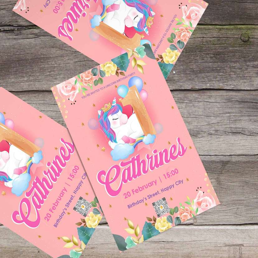 Undangan Ulang Tahun Unicorn - Image 1