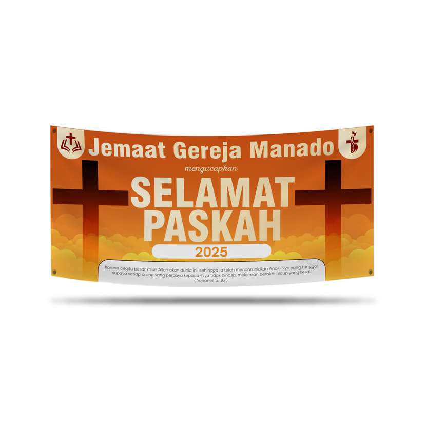 Banner Paskah Dengan Latar Orange - Image 1
