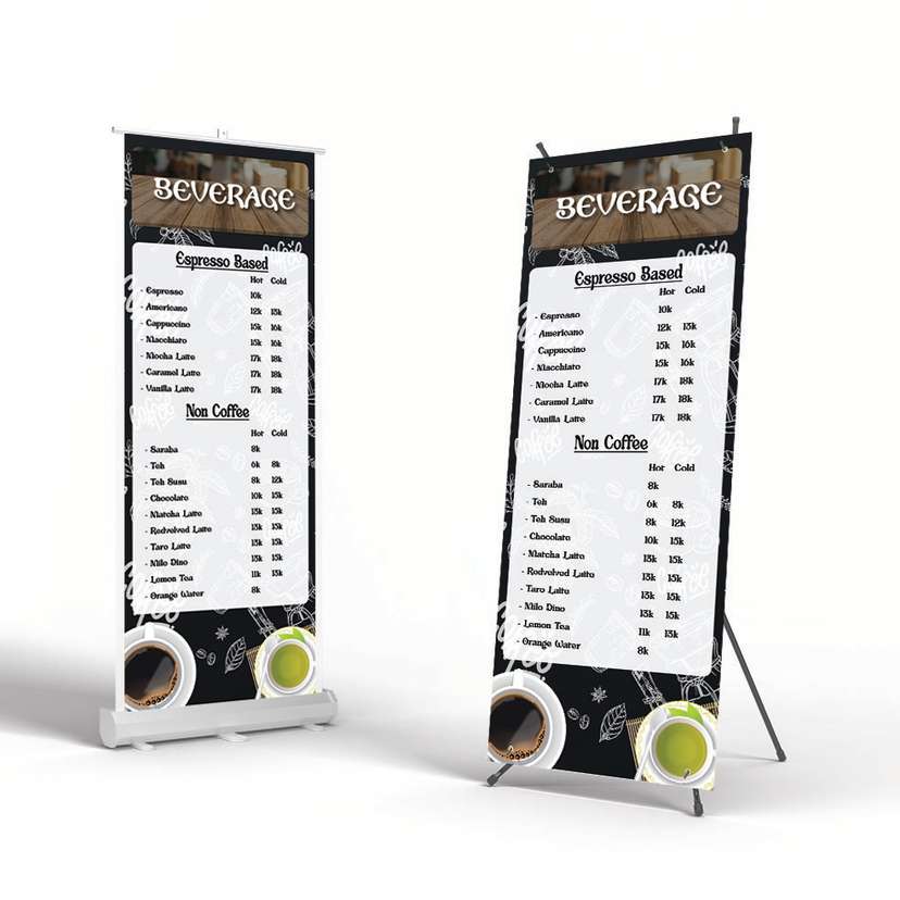 X Banner Menu Caffe Hitam - Image 1