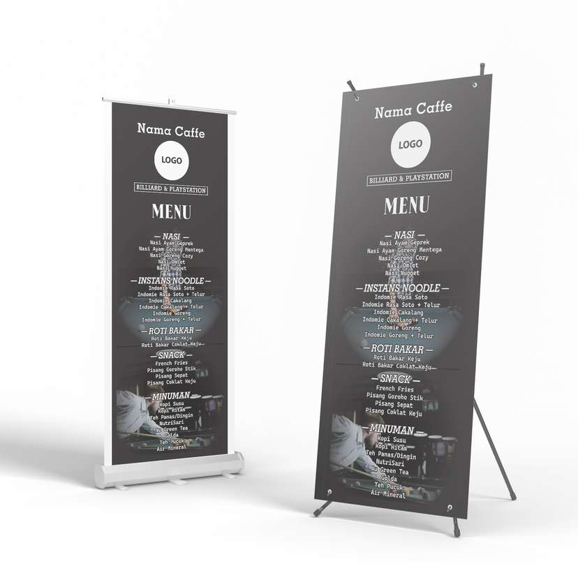 X Banner Billiard Hitam - Image 1
