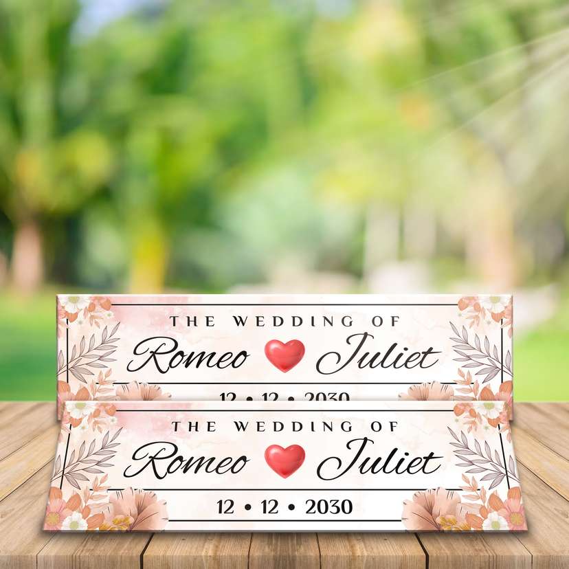 Wedding Plat Tema Floral Floral Peach dan Krem - Image 2