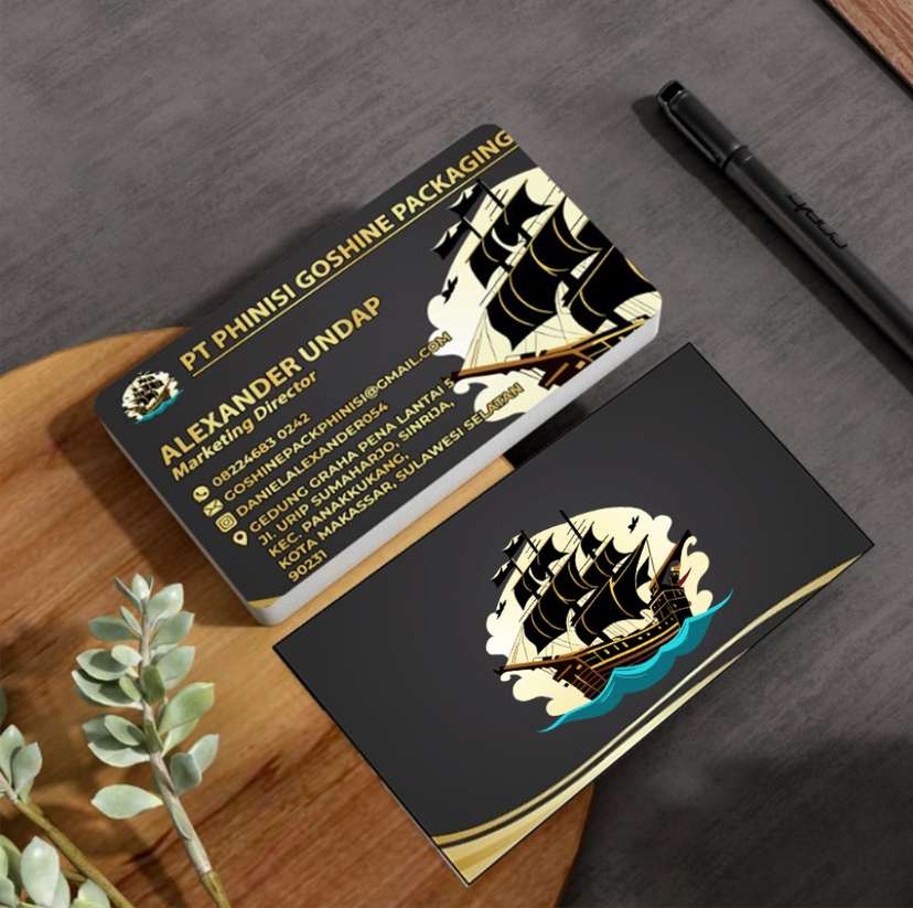 Kartu Nama Elegan dengan Sentuhan Kapal Phinisi untuk Identitas Bisnis yang Berkelas - Image 1