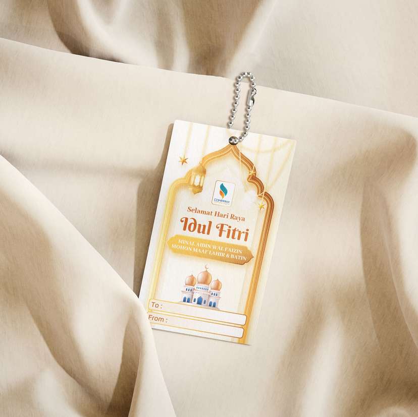 Hang Tag Lebaran Tema Krem Emas - Image 1