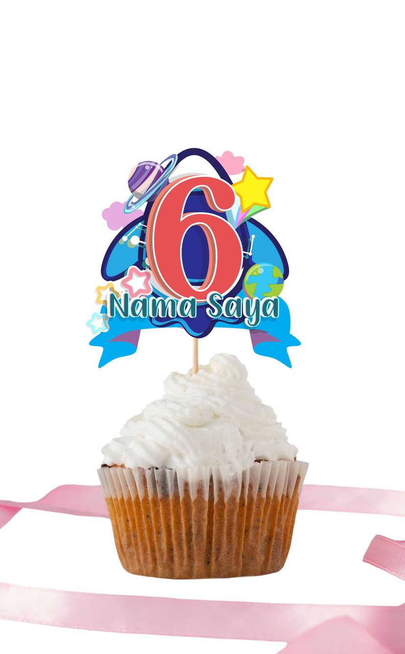 Topper Ulang Tahun Tema Astronot - Image 1