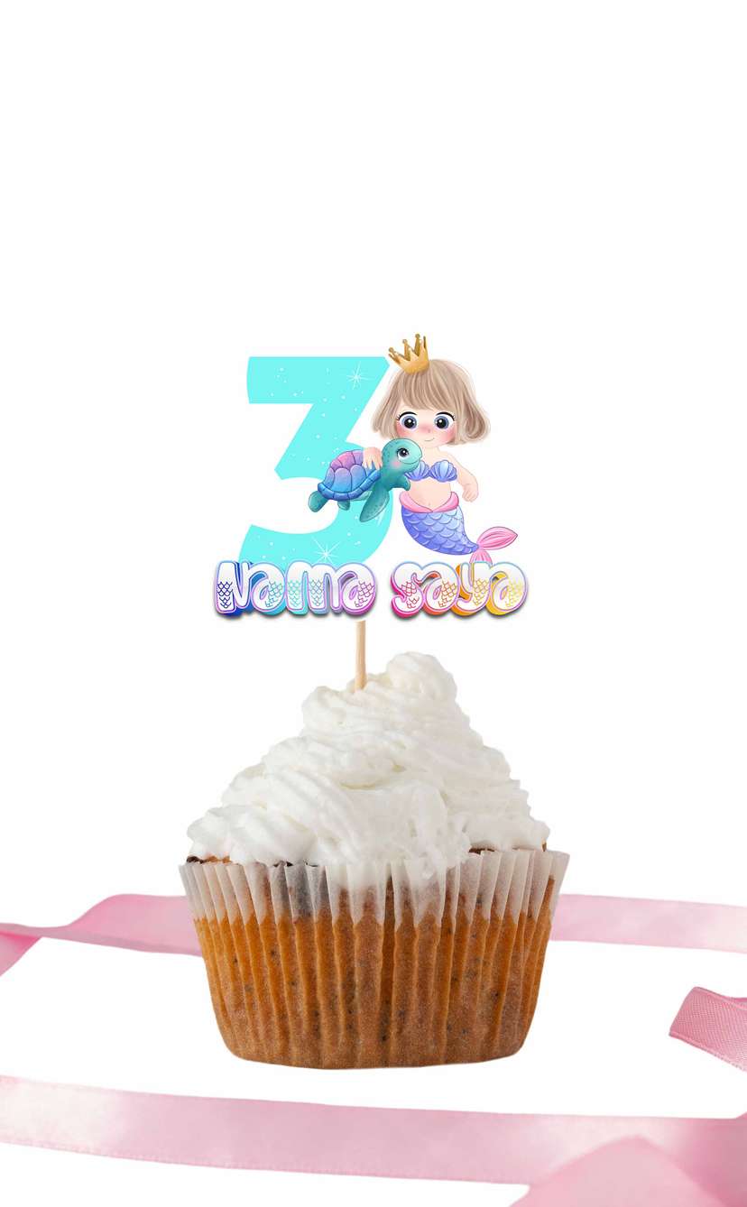 Topper Ulang Tahun Tema Mermaid - Image 1