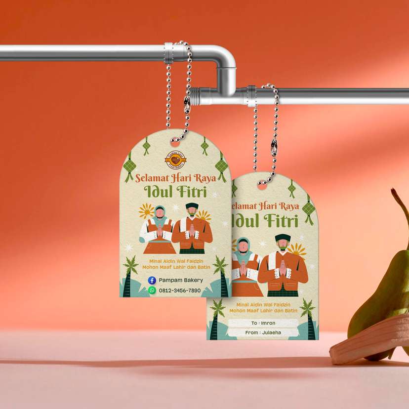 Hang Tag Lebaran Tema Krem Hijau - Image 1