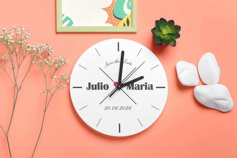 Jam Dinding Save The Date Simple - Image 1