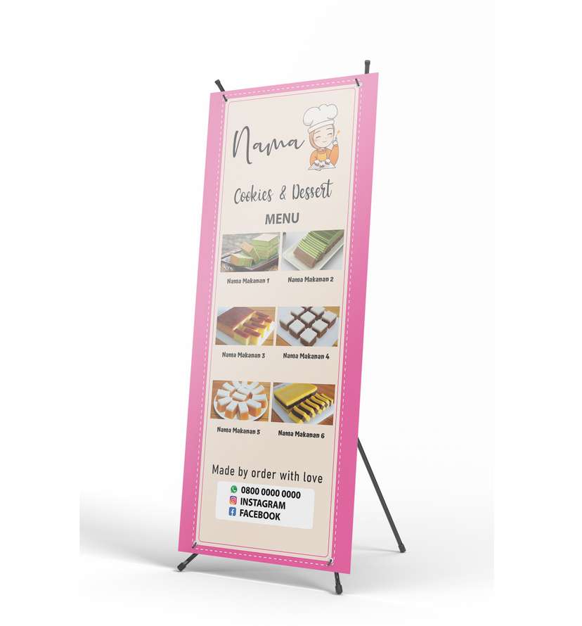 Banner Menu Makanan Pink Lucu - Image 1