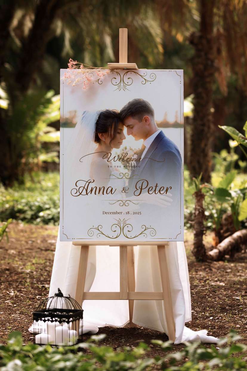 Wedding Welcome Sign Elegant - Image 1
