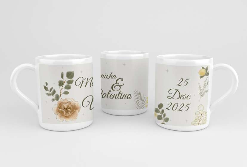 Design Mug Wedding Flower - Image 1