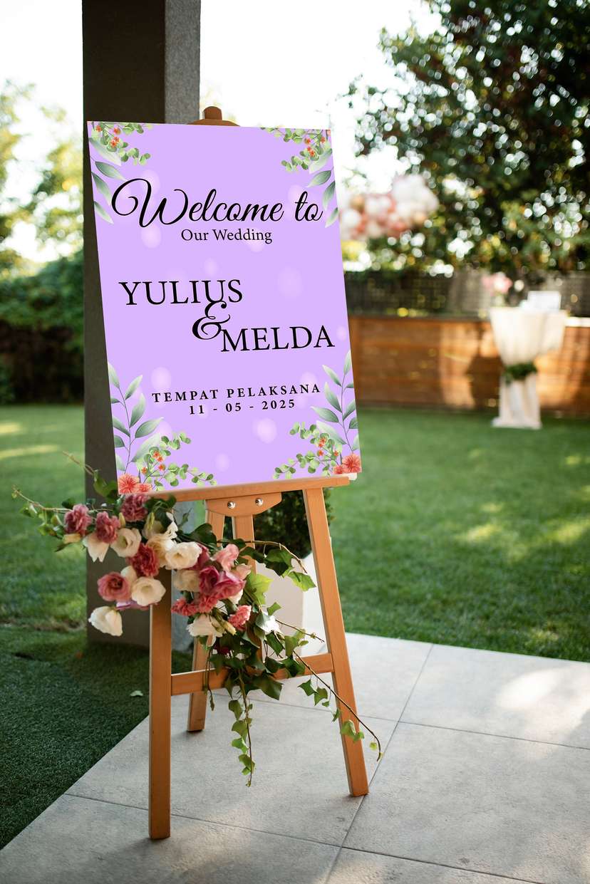 Welcome Sign Ungu - Image 1