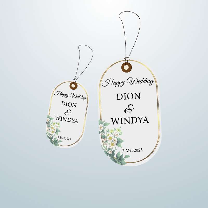 HangTag Wedding Bunga Hijau - Image 1
