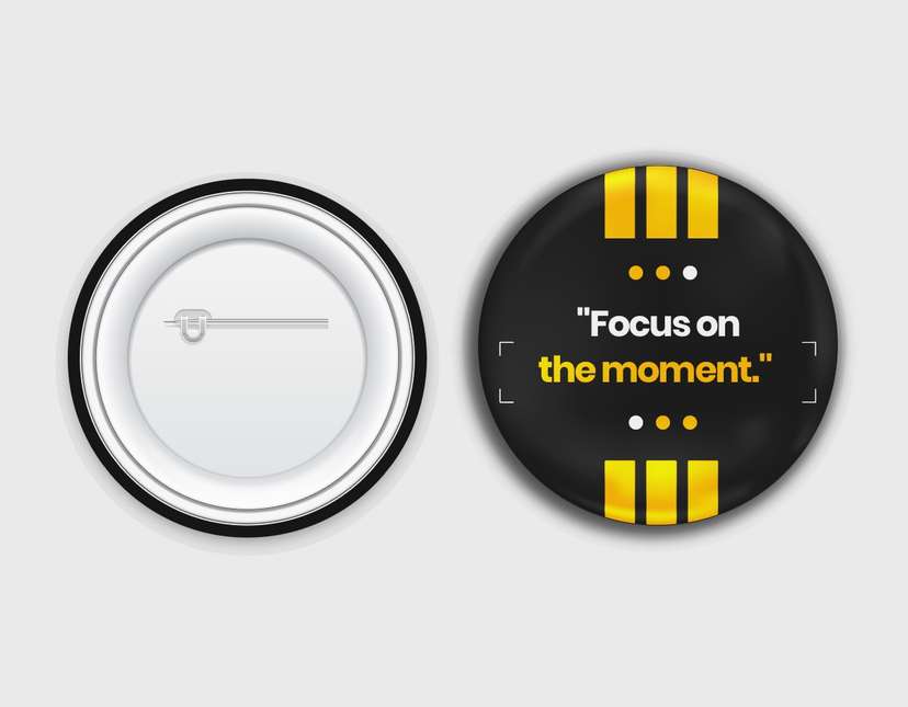 Design Peniti Pin quotes Camera line yellow - Image 1