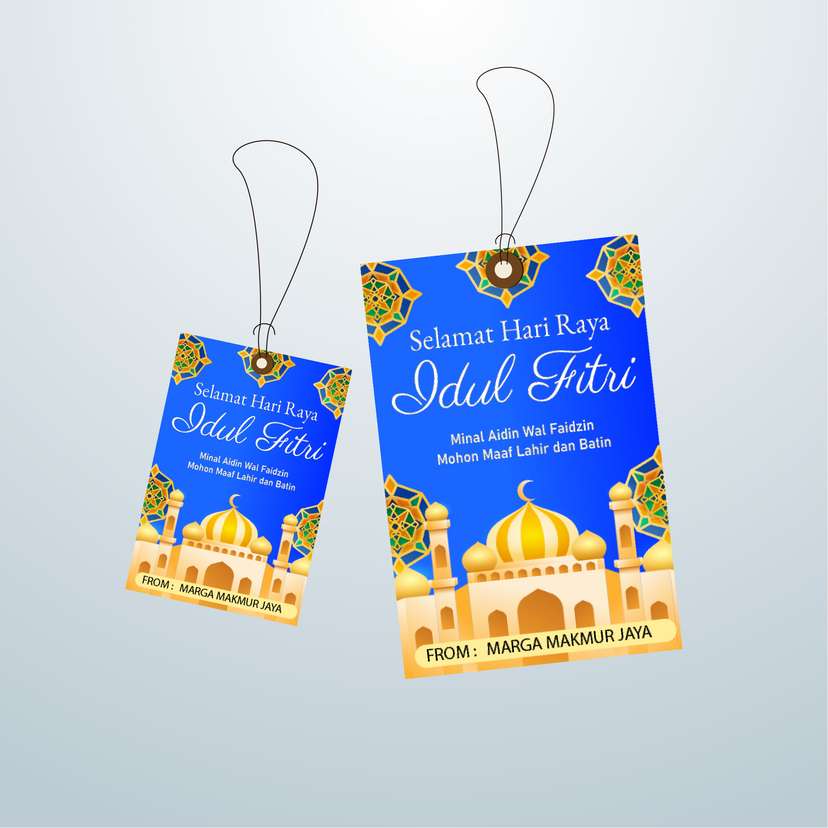 HangTag Idul Fitri Biru Gold - Image 1