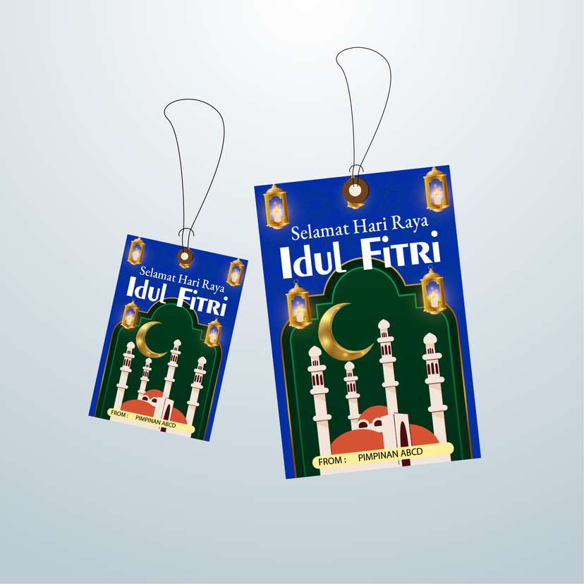 HangTag Idul Fitri Biru Hijau - Image 1
