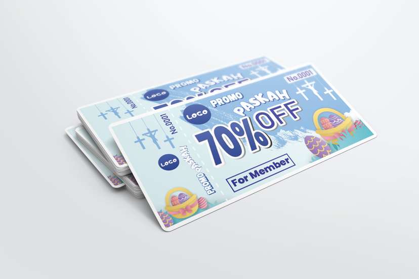 Promo Kupon Paskah Biru Thema Abstrak - Image 1