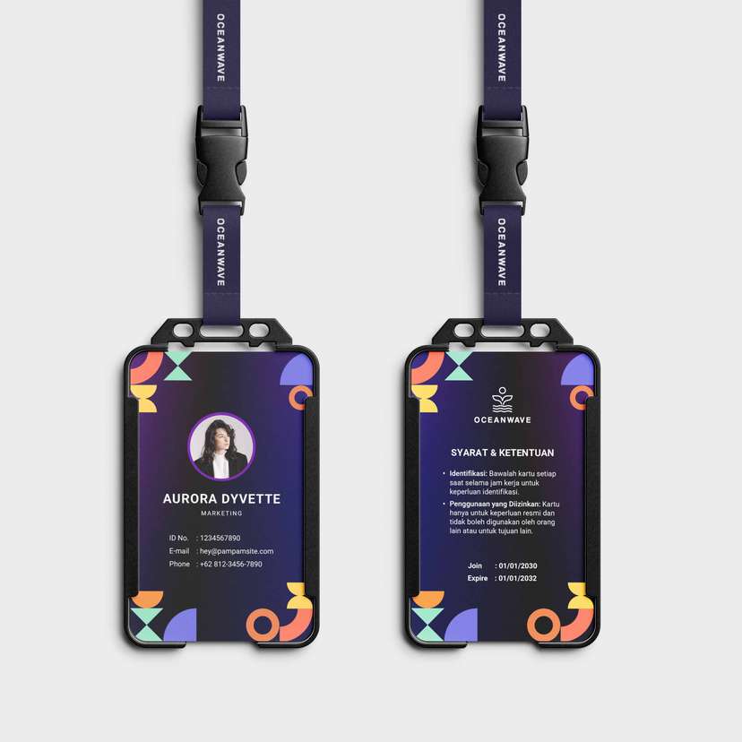 ID Card Pegawai Karyawan Tema Geometris Elegan - Image 1