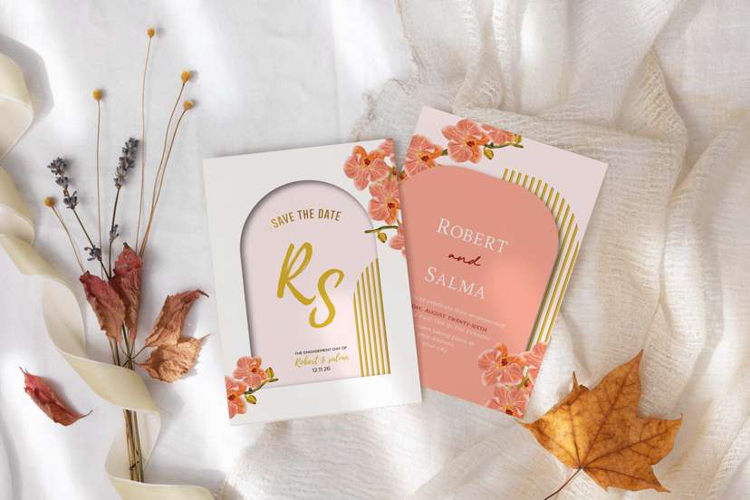 Undangan Tunangan Dua Sisi Flower Minimalis - Image 2