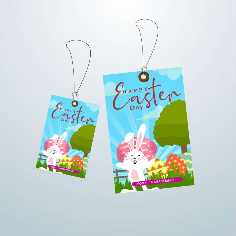 HangTag Happy Easter Day Kelinci - Image 1