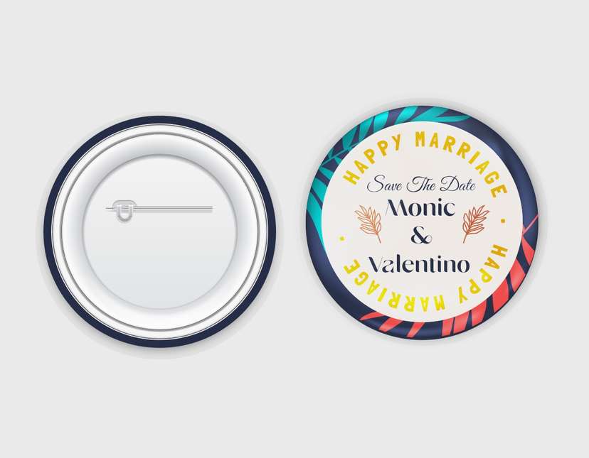 Pin Pernikahan - Save The Date dengan Sentuhan Tropis - Image 1