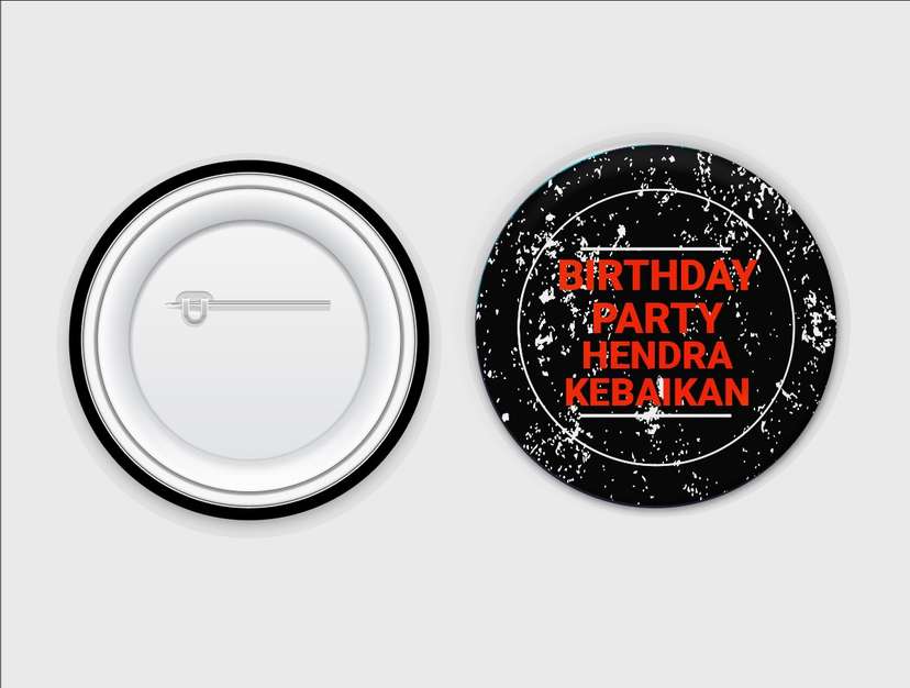 Birthday Party Pin Design Black - Image 1