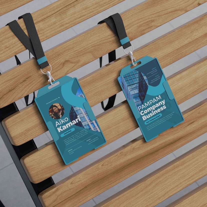 ID Card Karyawan Perusahaan Profesional Biru Toska - Image 1