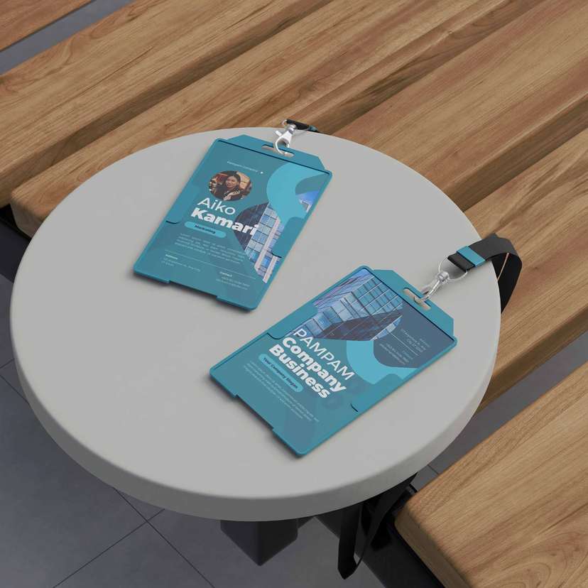 ID Card Karyawan Perusahaan Profesional Biru Toska - Image 2
