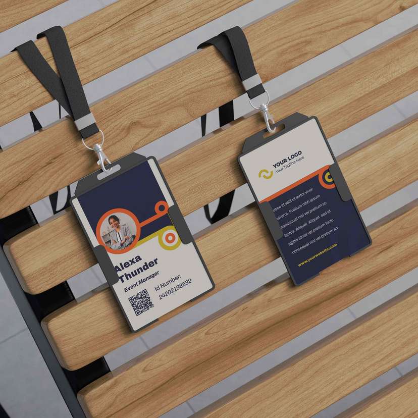 ID Card Pegawai Perusahaan Tema Navy Krem - Image 1