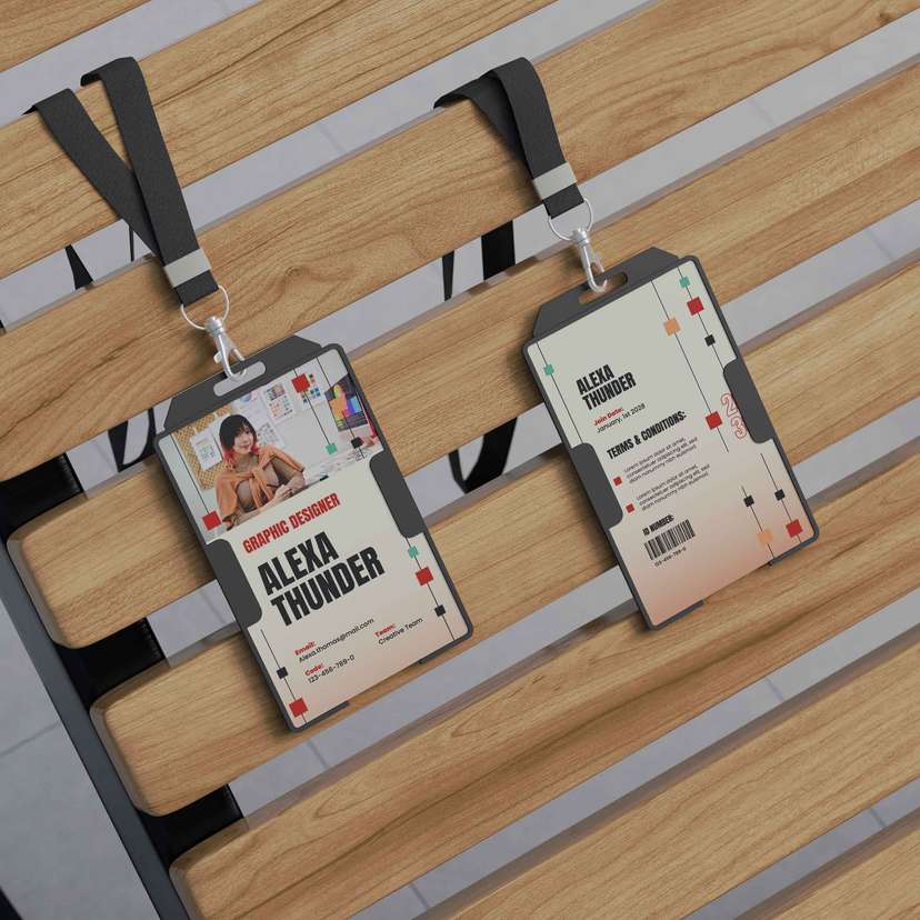 ID Card Pegawai Perusahaan Gaya Unik Kreatif Profesional - Image 1