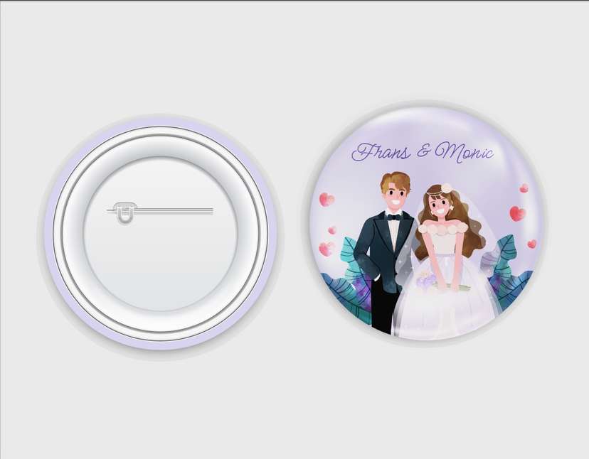 Elegant Wedding Couple Pin Design - Image 1