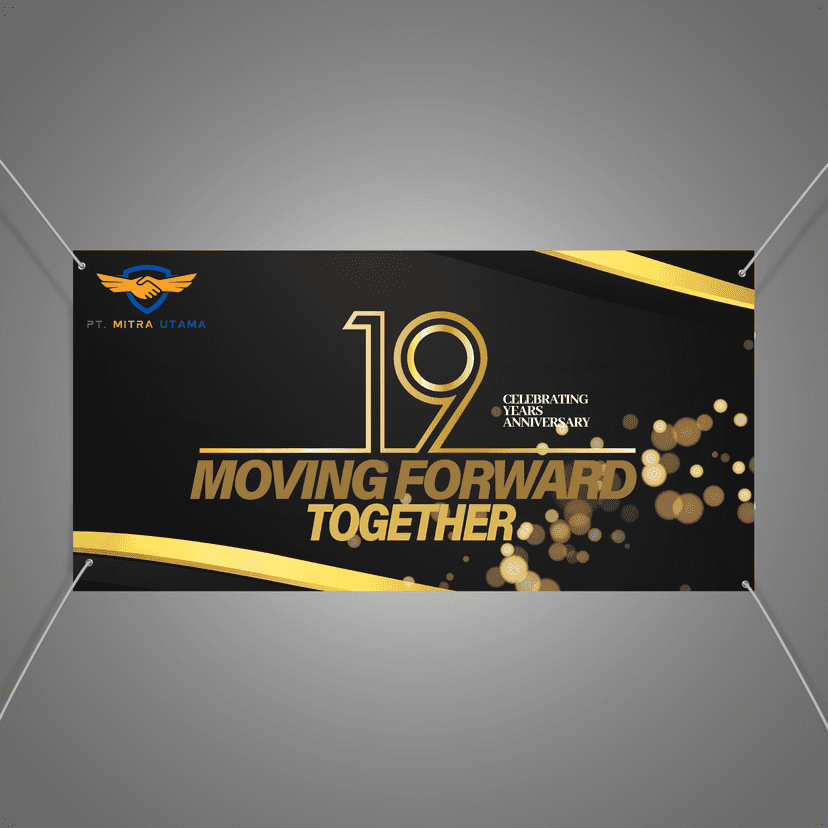 Baliho anniversary hitam gold elegand - Image 1