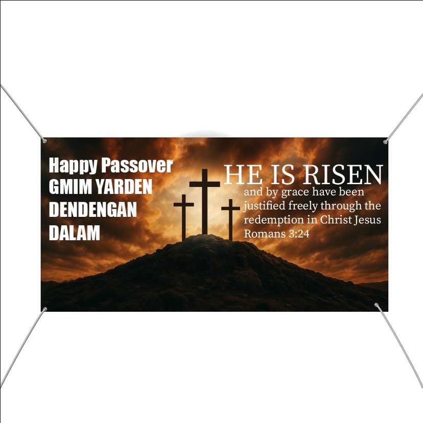 Easter Celebration Banner with Religious Message - Image 1