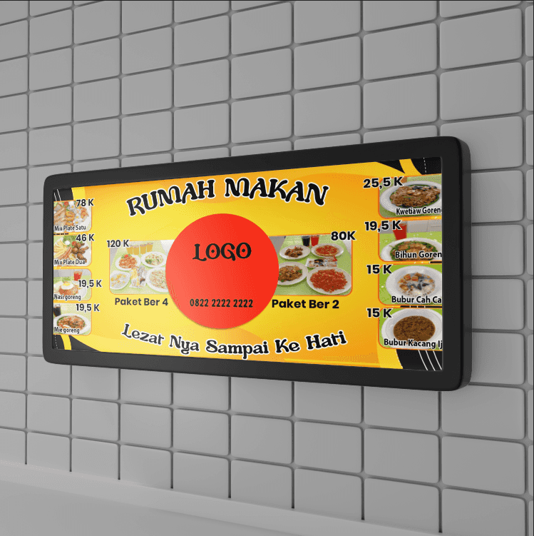 Baliho Rumah Makan Kuning merah Menu 3X1,5M - Image 1