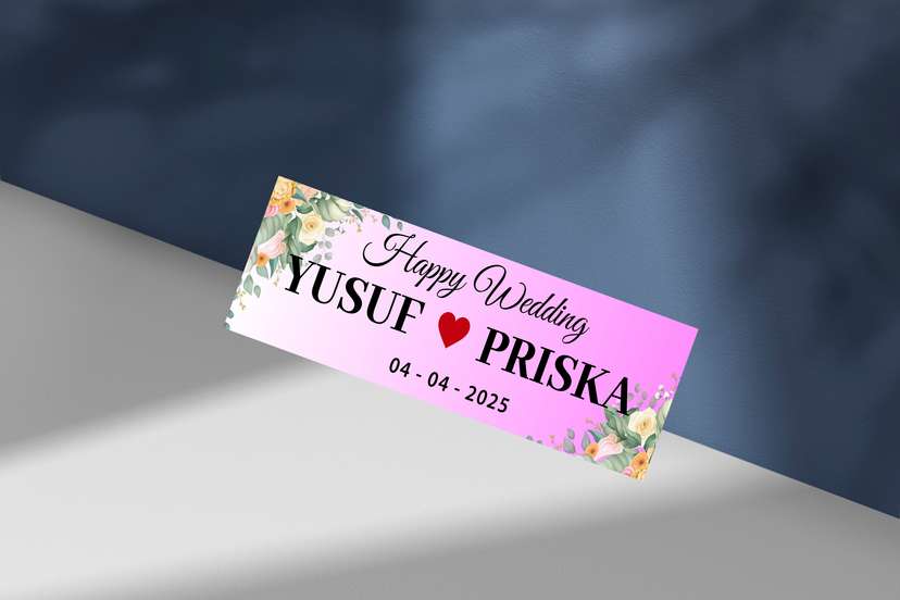 Wedding Plat Pink Soft Bunga - Image 1