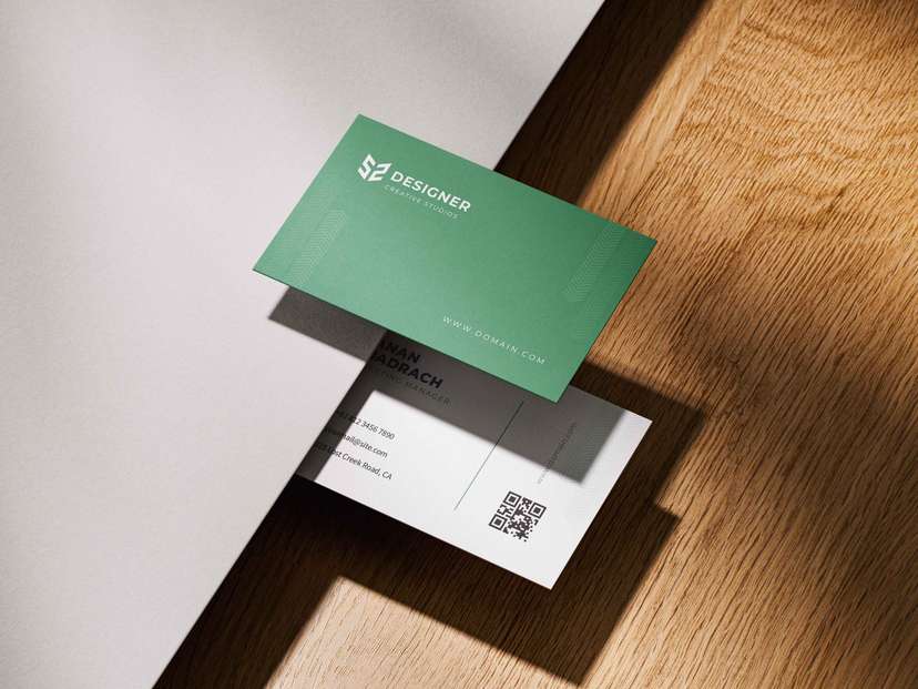 Kartu Nama Karyawan Perusahaan Tema Hijau Putih - Image 1