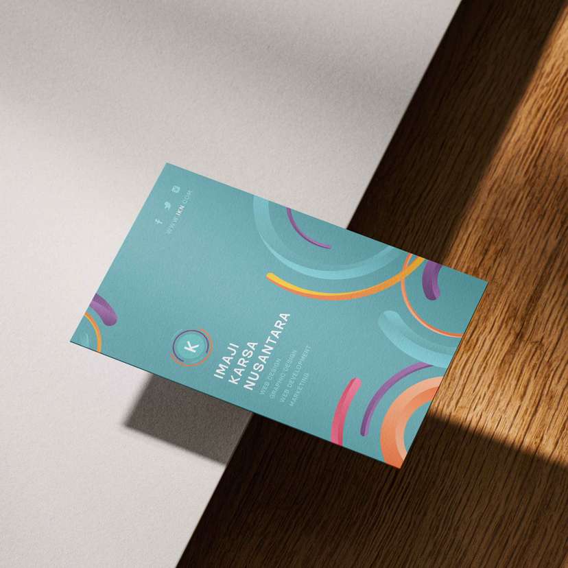 Kartu Nama Karyawan Perusahaan Tema Toska Putih - Image 2