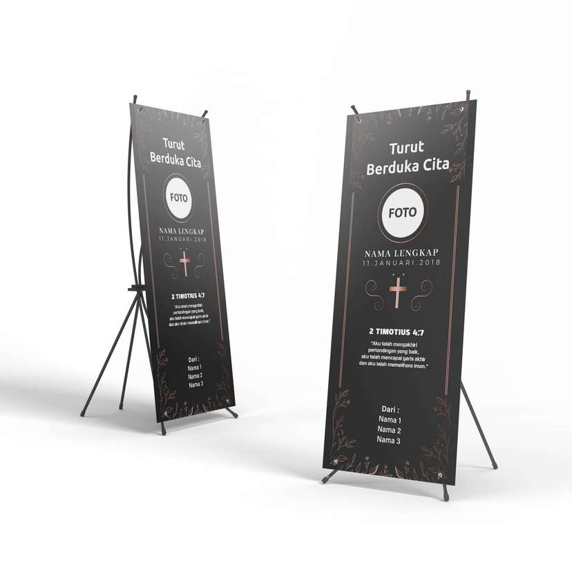 Banner Duka Kristen dengan konsep Bunga Kemerahan Hitam - Image 1
