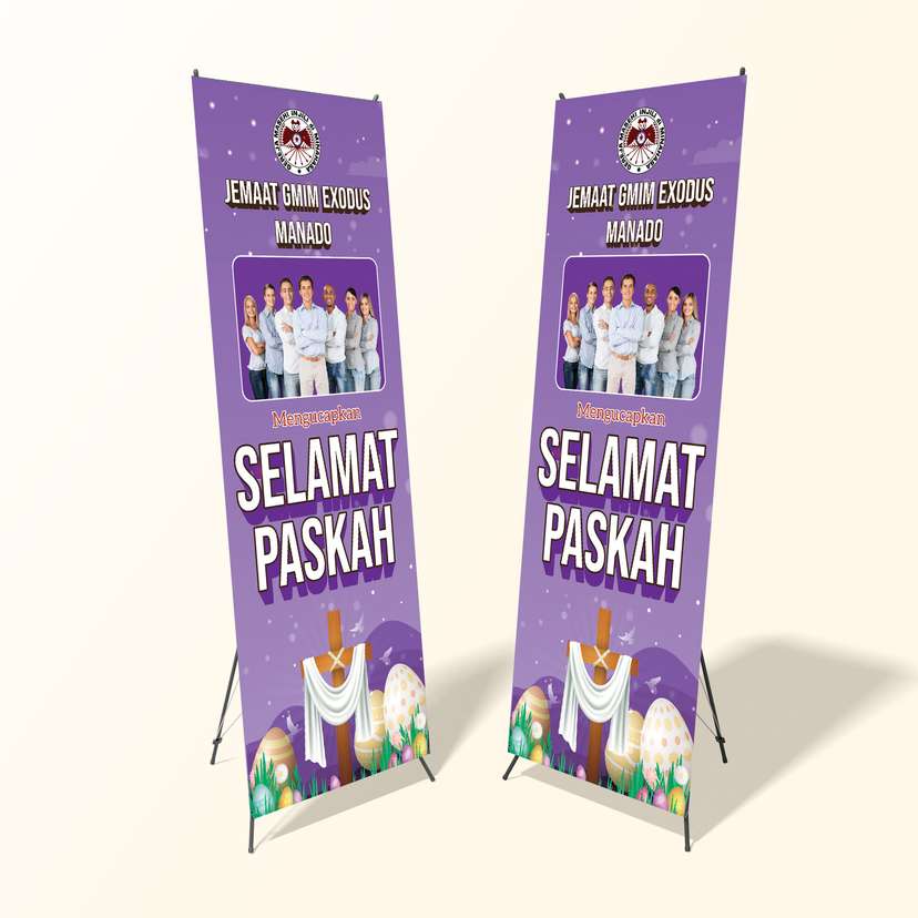 X Banner Paskah Tema Warna Ungu Muda - Image 1