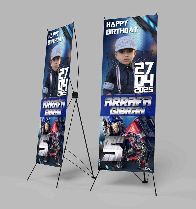 Banner Ulang Tahun Tema Transformers OptimusPrime - Image 1